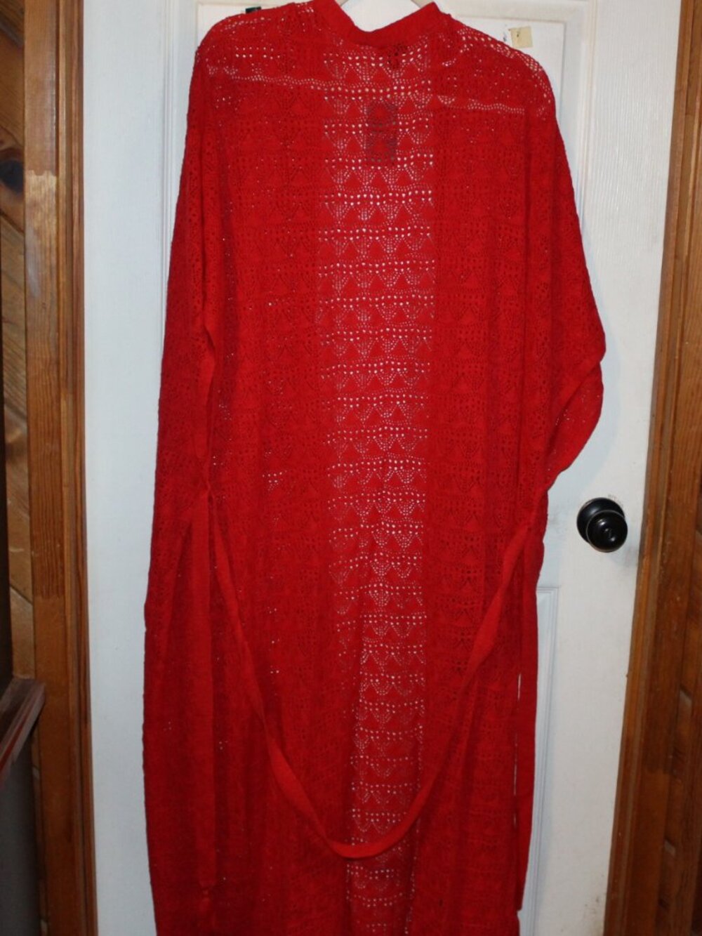 NWT Torrid red crochet open front duster cardigan 5/6(28W-30W)  Pretty! - Picture 5 of 7